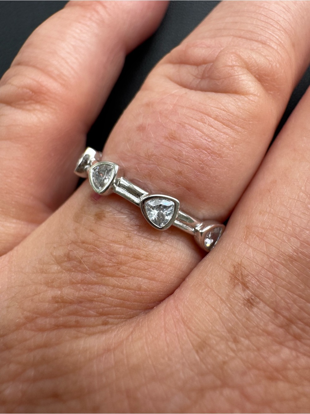 Kendra Scott Arden Silver & White Crystal Eternity Ring